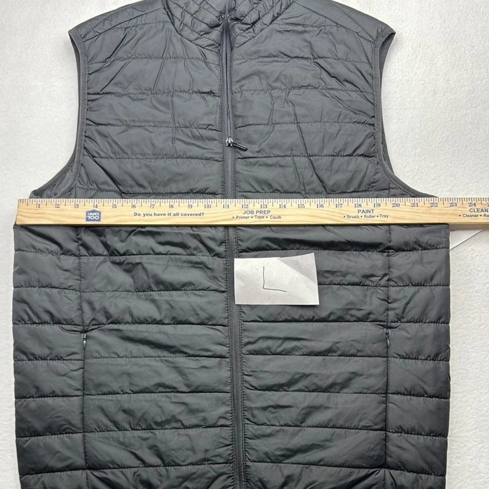 Men’s Black Quilted Puffer Vest with High Collar full zip up lightweight jacket